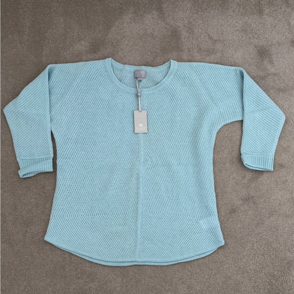 Light Aqua Cashmere Knit Sweater